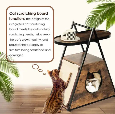 Luxurious Cat House,end Table.Wood