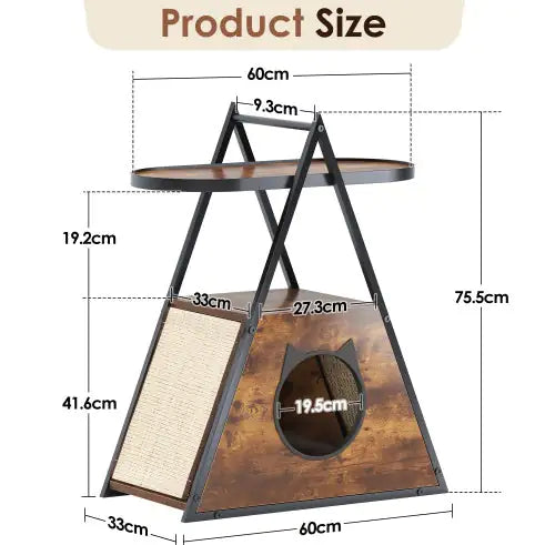 Luxurious Cat House,end Table.Wood
